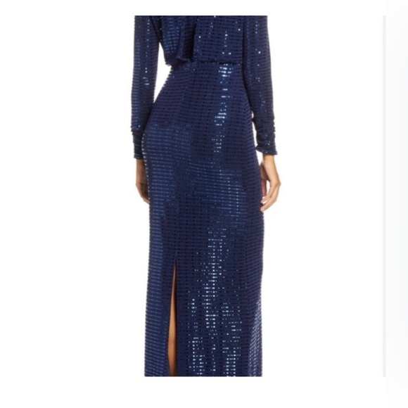 Vince Camuto Royal Blue Sequins Full Length Evening Dress sz 16W - Picture 4 of 10